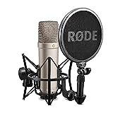RØDE NT1-A Großmembran-Kondensatormikrofon mit Nierencharakteristik, Mikrofonspinne, Popschutz und XLR-Kabel für Musikproduktion, Gesangsaufnahmen, Streaming und Podcasting